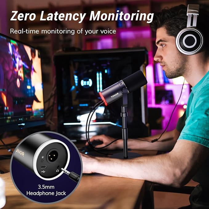 TONOR XLR/USB Gaming Mic, Dynamic Microphone - Image 6