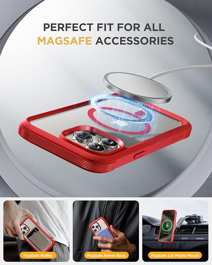 Miracase Magnetic for iPhone 15 Pro Max Case 6.7'' Full-Body Military Drop - Image 5