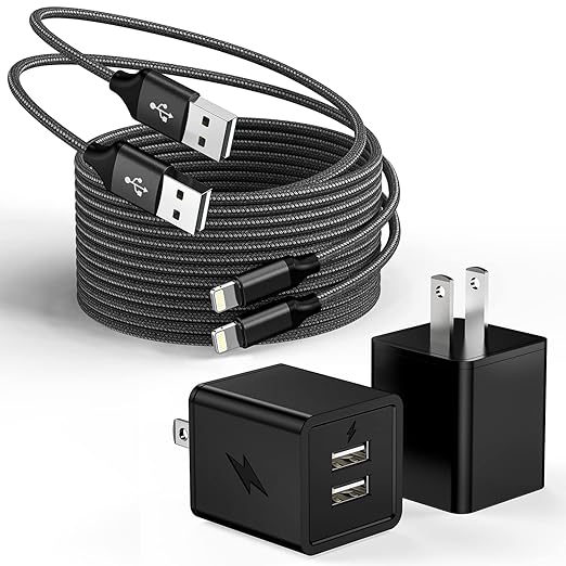 2 Pack iPhone Charger, iPhone 14 Wall Charger Cube Dual Port USB-A Adapter Block by Unknown