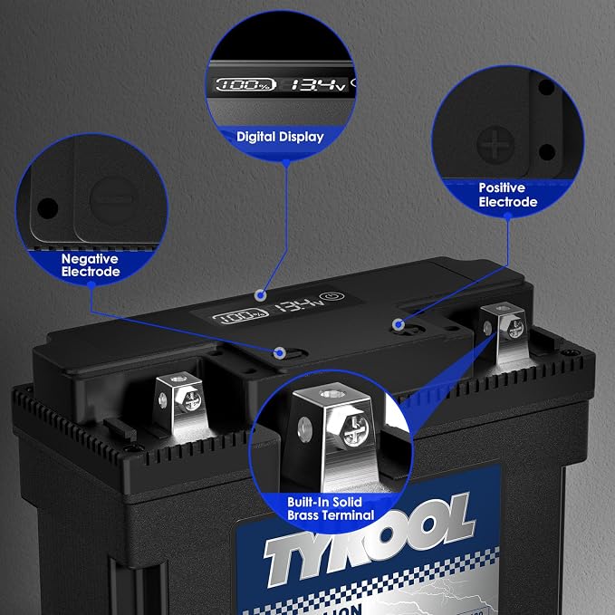 51913/51814 LiFePO4 Lithium Motorcycle Battery, Digital Readout, Fits - Image 3