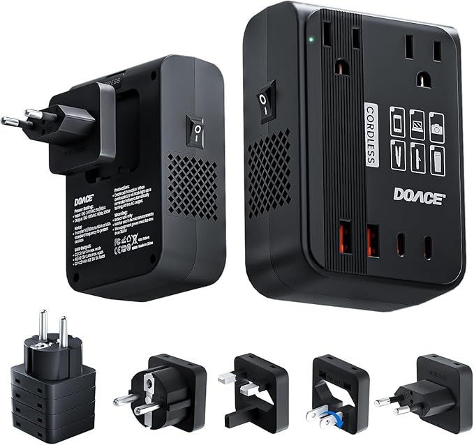 DOACE 350W Travel Voltage Converter US to Europe 220V to 110V Converter by DOACE