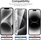 NEW'C 3 Pack Privacy for iPhone 15 Pro Screen Protector, Anti-Spy Tempered - Image 2