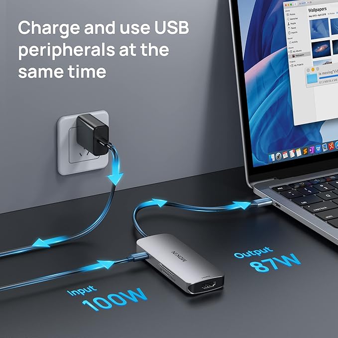 USB C Hub 4K 60Hz HDMI with 100W Power Delivery, USB-C and 2 USB-A 5Gbps Data - Image 3