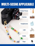 Handmade Natural Gemstone Crystal Beaded Charm Cell Phone Camera Lanyard - Image 3