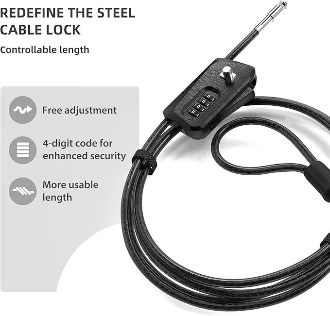 6ft Python Cable Lock for Bike, Trail Camera Locking, 4 Digit Combination - Image 2