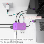 USB Docking Station GIQ USB C hub USB 3.0 to Dual HDMI VGA Adapter Triple - Image 6