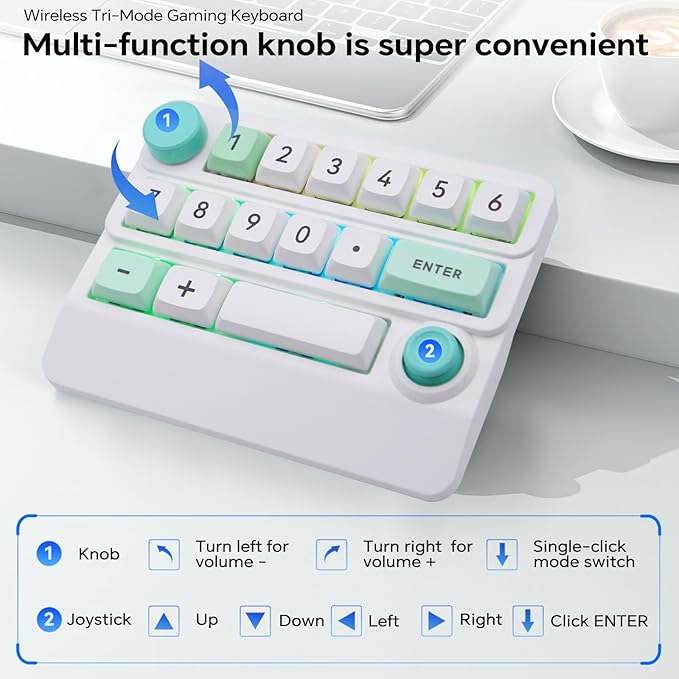 Adventurers W909 Wireless RGB Mechanical Numeric Keypad, Hot-Swappable - Image 3