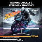 CRUA 24.5" White Gaming Monitor, 200Hz FHD VA Screen Computer Monitor, Supports - Image 5