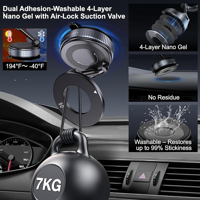 Vacuum Magnetic Suction Phone Holder, Foldable and Retractable Hands-Free - Image 3