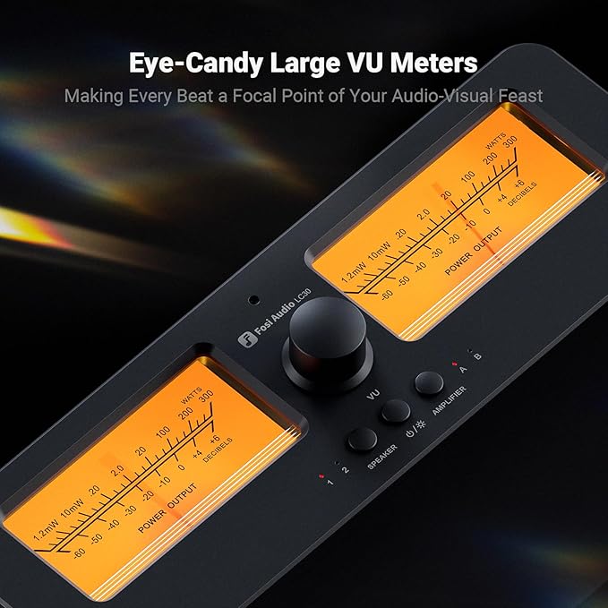 Fosi Audio LC30 VU Meter Amplifier Speaker Selector Switch Box Audio Visualizer - Image 3