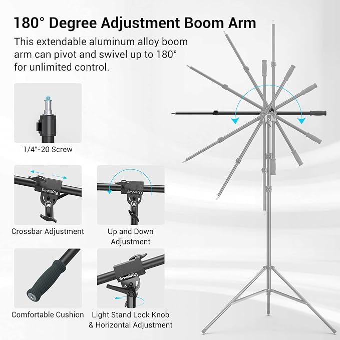 SmallRig Aluminum Light Stand 110"/9.2ft/280cm, Adjustable Photography - Image 6