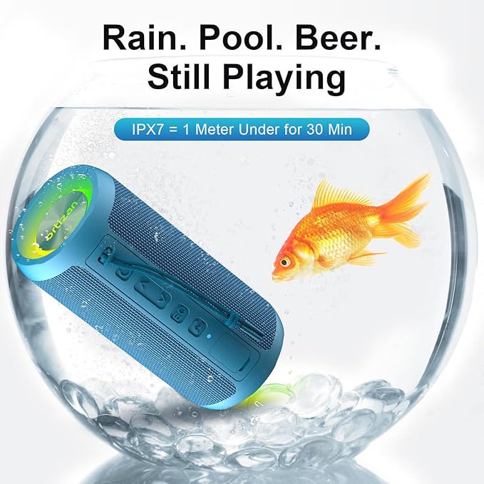 Ortizan Wireless Portable Bluetooth Speaker, IPX7 Waterproof, Dustproof and - Image 3