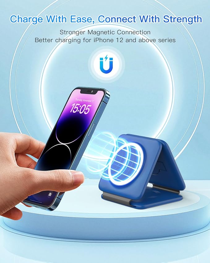 Charging Station for Apple Devices - 3 in 1 Magnetic Foldable Wireless Charger - Image 7