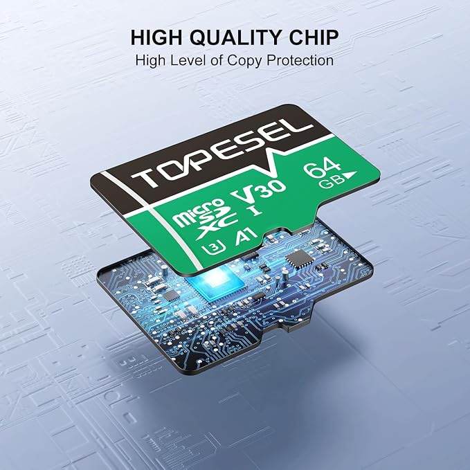 TOPESEL 64GB 2-Pack Micro SD Card, 4K Camera Pro, UHD Video - Image 3