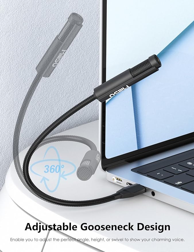 MillSO USB Microphone for Laptop Gooseneck Portable Mini USB Computer - Image 2