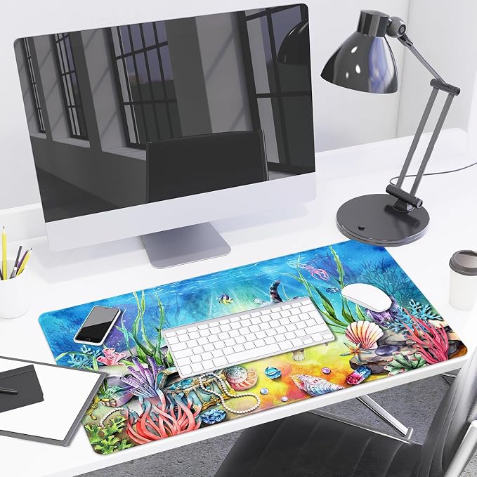 Lokigo Desk Pad Cool Cat, Big Desk Mat Cute Cat Ocean Underworld Extended Large - Image 6
