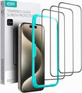 ESR 3 Pack for iPhone 15 Pro Max Screen Protector, Full Coverage Tempered Glass by ESR