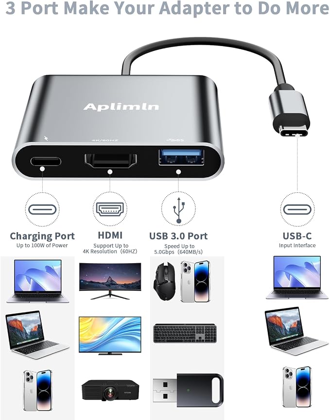 USB C to HDMI Adapter, 4K@60Hz HDMI to USB-C Adapter - Image 7