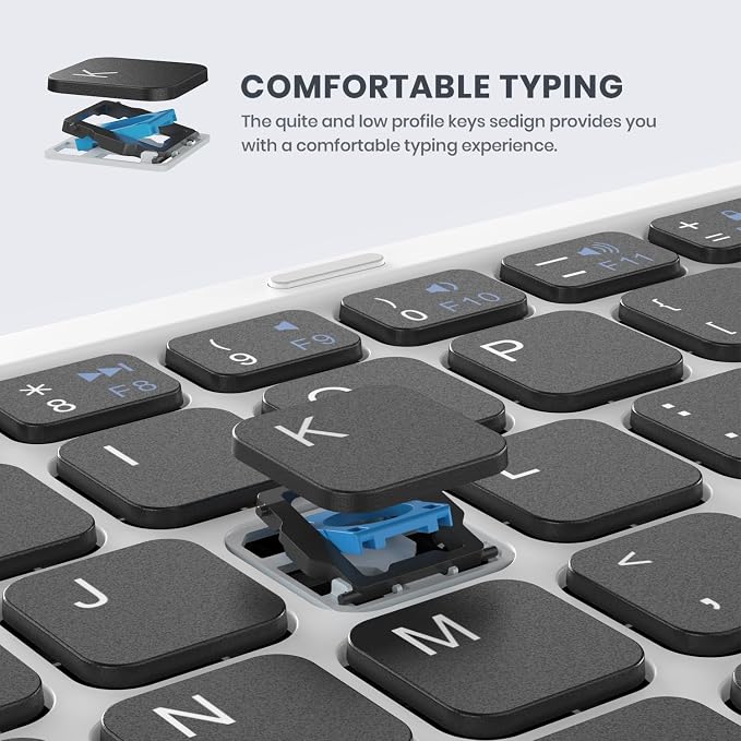 Foldable Bluetooth Keyboard, Portable Full Size Folding Keyboard - Image 7