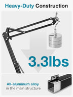 InnoGear Desk Mic Stand, 360° Rotatable Overhead Mic Boom Arm Microphone Stands - Image 4