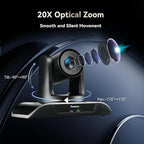 Tenveo 20X Optical Zoom PTZ Conference Room Camera, USB3.0/HDMI FHD 1080P 60FPS - Image 3
