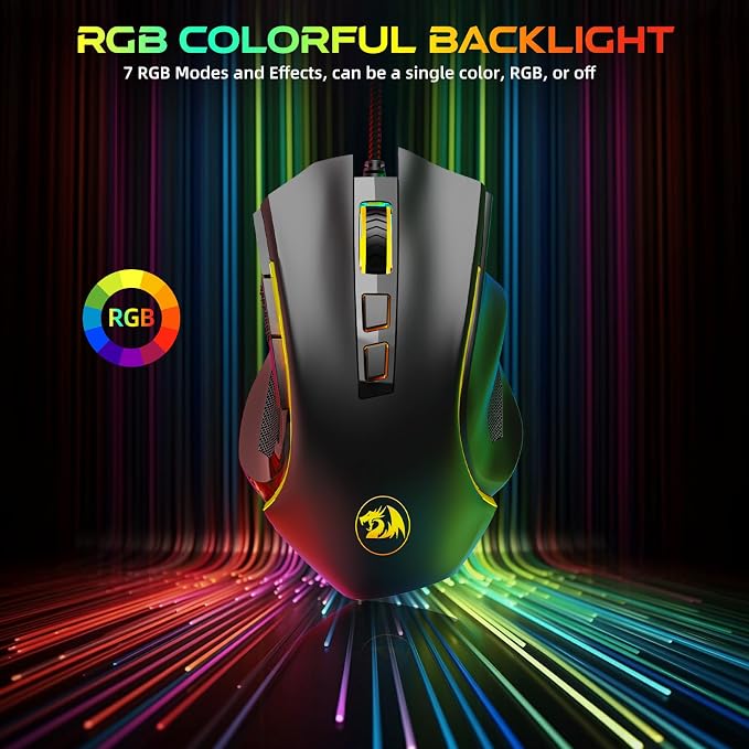 Redragon M602 Gaming Mouse, Ergonomic RGB Gaming Mouse Wired - Image 7