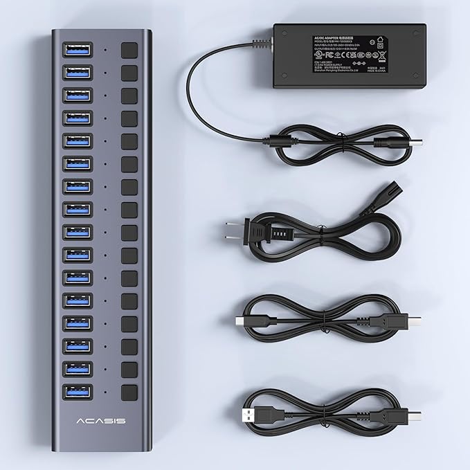 Powered USB 3.1 Hub, ACASIS 16 Ports USB 3.1 Hub - Image 8