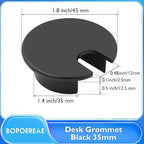 Desk Grommet 1-3/8", Desk Cord Hole Cover, Cable Grommet Metal Zinc Alloy - Image 8