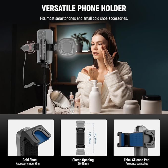 NEEWER Selfie Stick Tripod for iPhone, Lightweight Foldable Mini Travel 360° - Image 5