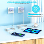 Apple iPhone 16 15 Charger Fast Charging3Pack 20W USB Type C Charging Block - Image 4