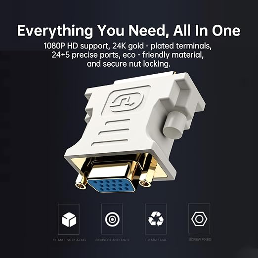 DVI to VGA Adapter – Gold-Plated Connector - Image 2