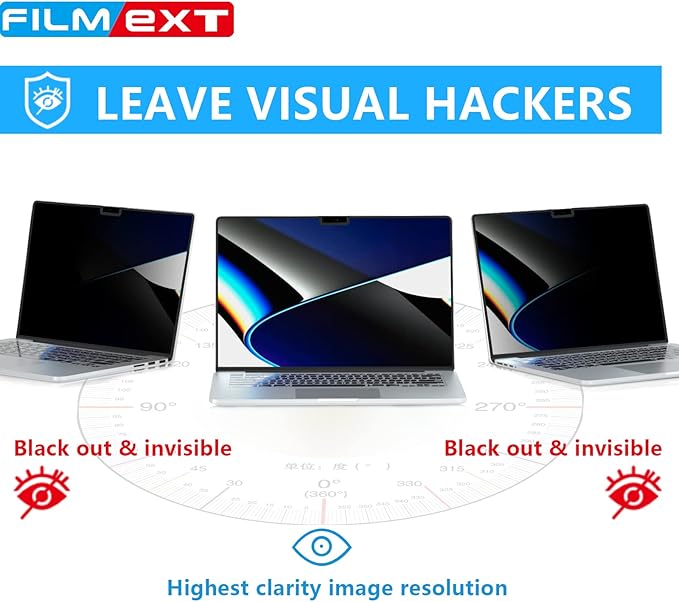 FILMEXT Macbook Pro 16 inch Privacy Screen Protector, Bubble Free Privacy Screen - Image 2