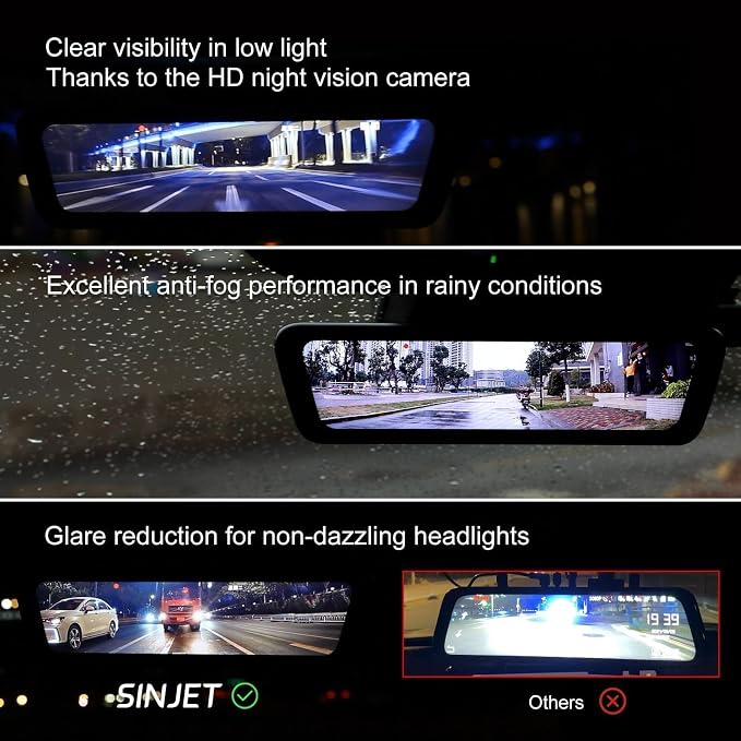 8.2″ OEM Rear View Mirror Camera, Dash Cam, Detached Front Lens, IPS Screen - Image 7