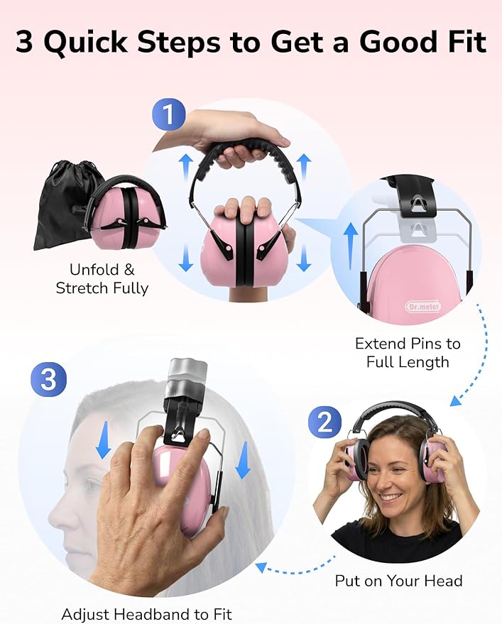 Dr.meter Noise Reduction Ear Muffs, Ear Protection Noise Cancelling Headphones - Image 8