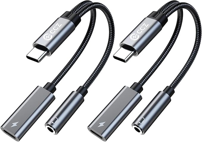 2PCS USB C Splitter for KZ ZS10 PRO, CCZ CA01 USB C to 3.5mm Audio Headphone by Yinyoo