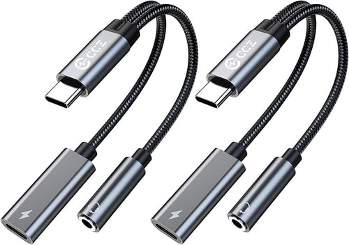 2PCS USB C Splitter for KZ ZS10 PRO, CCZ CA01 USB C to 3.5mm Audio Headphone by Yinyoo