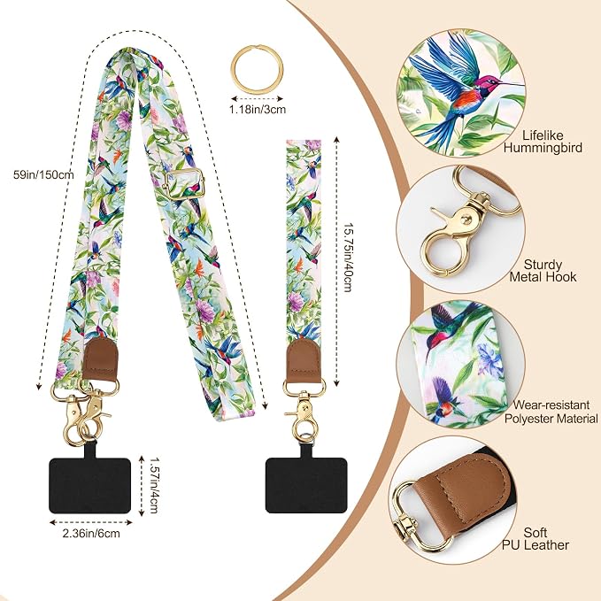 TiMOVO Phone Lanyard Crossbody Wrist Strap, Adjustable Anti-Theft Strap - Image 2