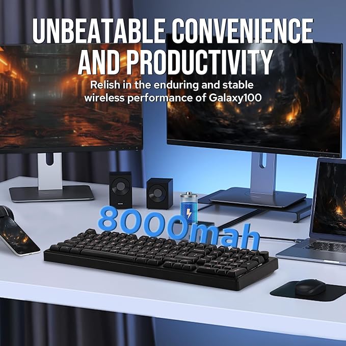 EPOMAKER Galaxy100 QMK/VIA Wireless Gaming Keyboard, Aluminum Shell, - Image 2