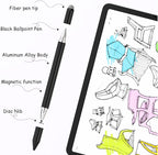 Stylus Pens for iPad, Luntak 3 in 1 Ballpoint Pen, Fiber Tip & Clear Disc - Image 2