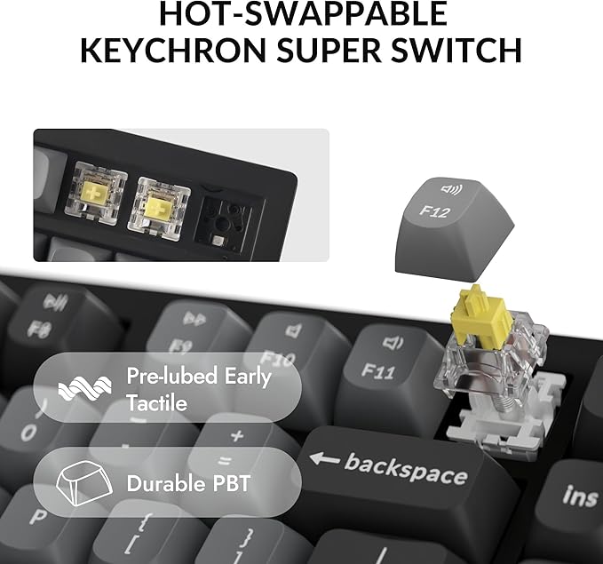 Keychron K10 Max Wireless Custom Mechanical Keyboard, QMK 2.4 GHz Bluetooth - Image 5
