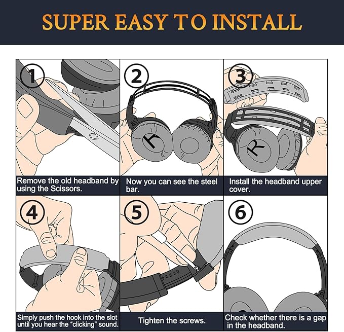 SOULWIT Ear Pads Cushions + Headband + Silicone Earpads Cover Protector - Image 7