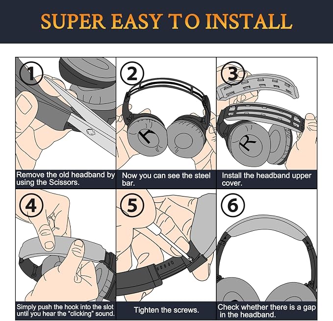 SOULWIT Ear Pads Cushions + Headband + Silicone Earpads Cover Protector - Image 6