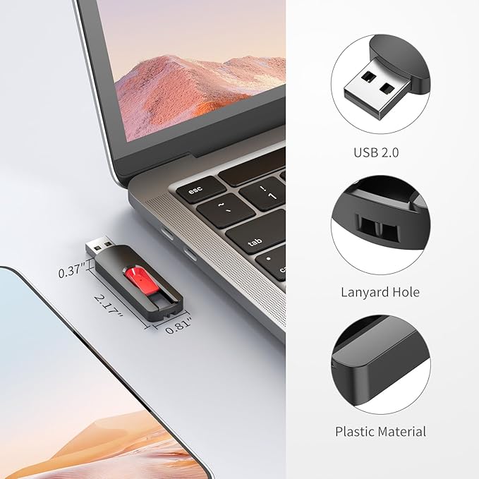 RAOYI 10Pcs 32GB USB Flash Drives Slide Retractable Memory Stick Bulk USB 2.0 - Image 7