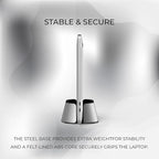 HumanCentric Vertical Laptop Stand in Silver Aluminum, Upright Adjustable - Image 6