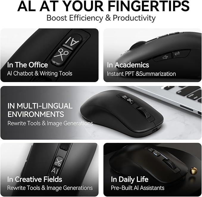 M4 Wireless Smart Ai Mouse For Pc Laptops, One-Touch Voice Input, Ai Assistant - Image 5