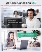 Wireless Headset with Mic for Work with AI Noise Cancelling Mic for Clear Calls - Image 3