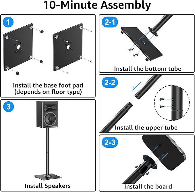 MOUNTUP Universal Speaker Stands Pair - Image 6