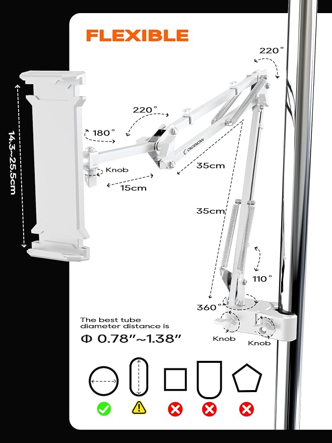 Tablet Stand, Tablet Mount Adjustable - Image 7