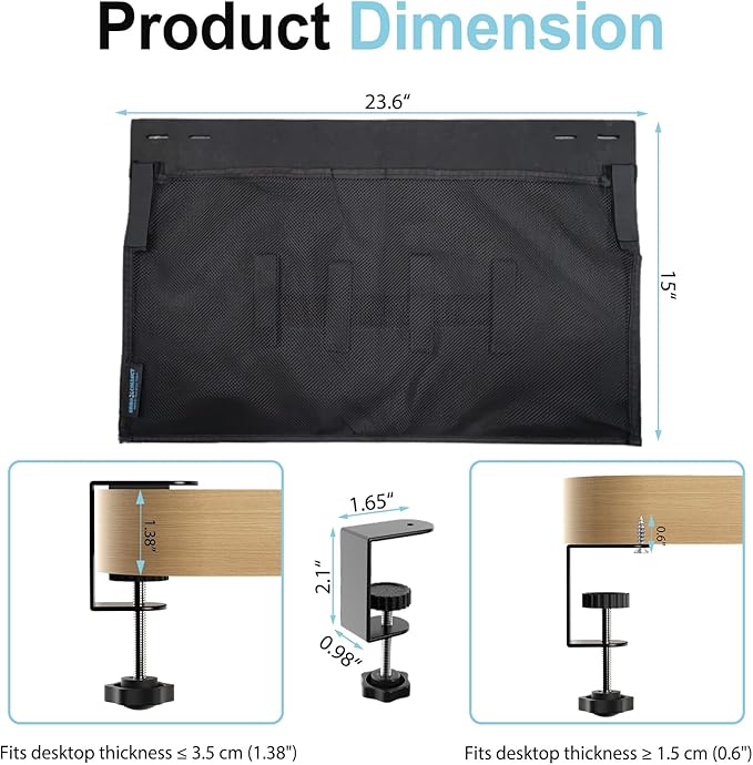 No Drill Under Desk Cable Management and Privacy Panel 2 in 1 | Modesty Panel - Image 8