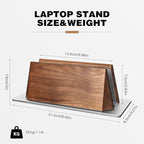 muso wood Vertical Laptop Stand, Walnut Laptop Holder Desktop Stand - Image 7